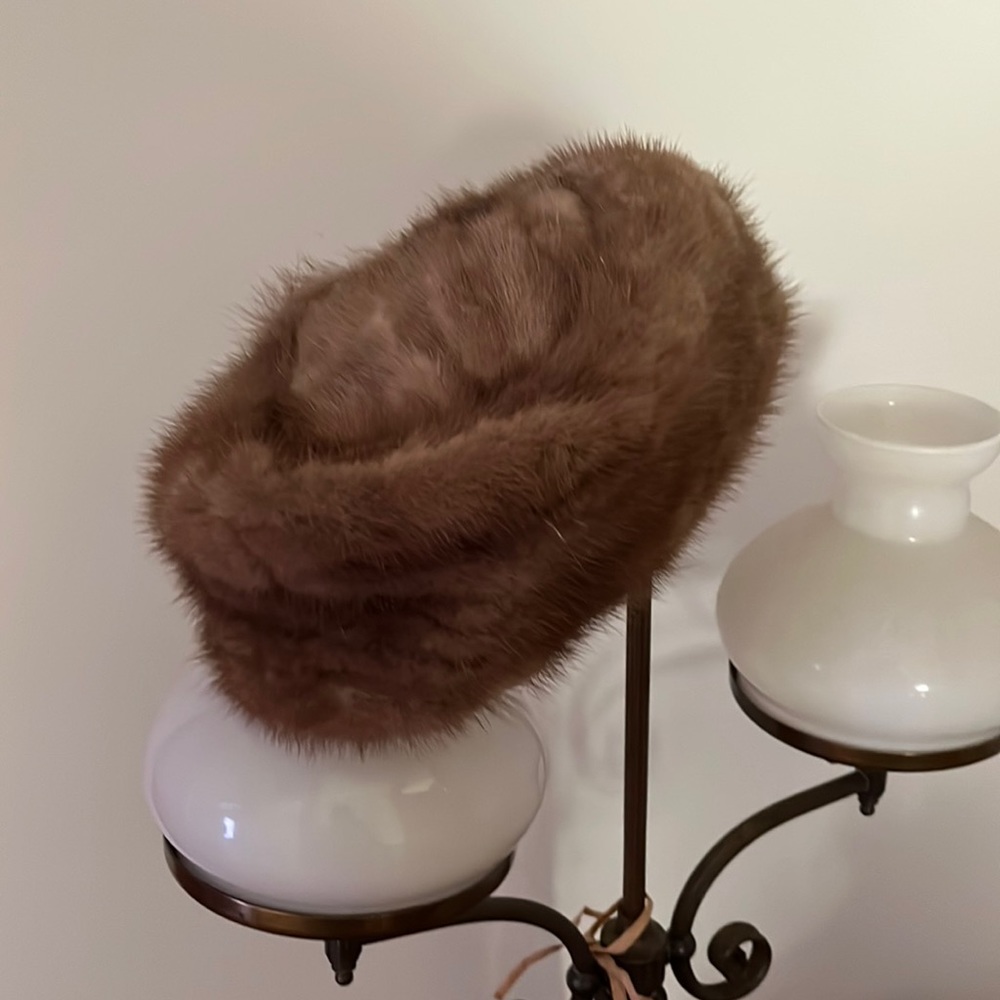 Real fur pill box hat.